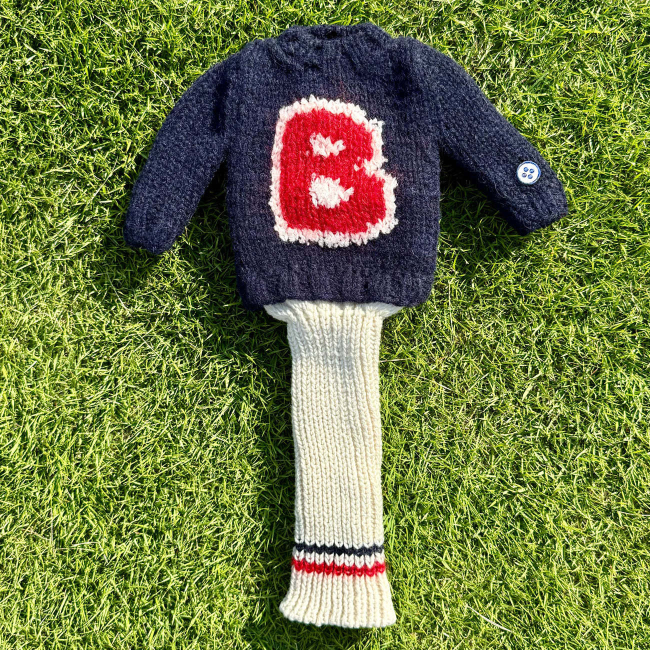HAND KNIT HC_001 TYPE "B" 〈手編みヘッドカバー / タイプ "B" ネイビー〉
