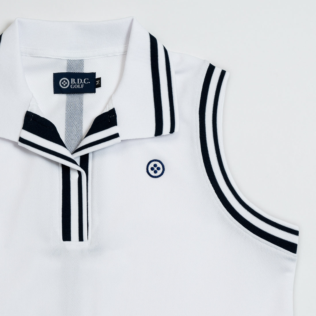 WOMEN NO SLEEVE POLO 002〈ノースリーブポロ_002_ホワイト〉 – B.D.C.