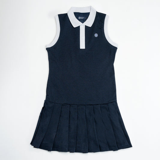 WOMEN NO SLEEVE POLO OP 002〈ノースリーブポロワンピース ネイビー× ホワイト 002〉