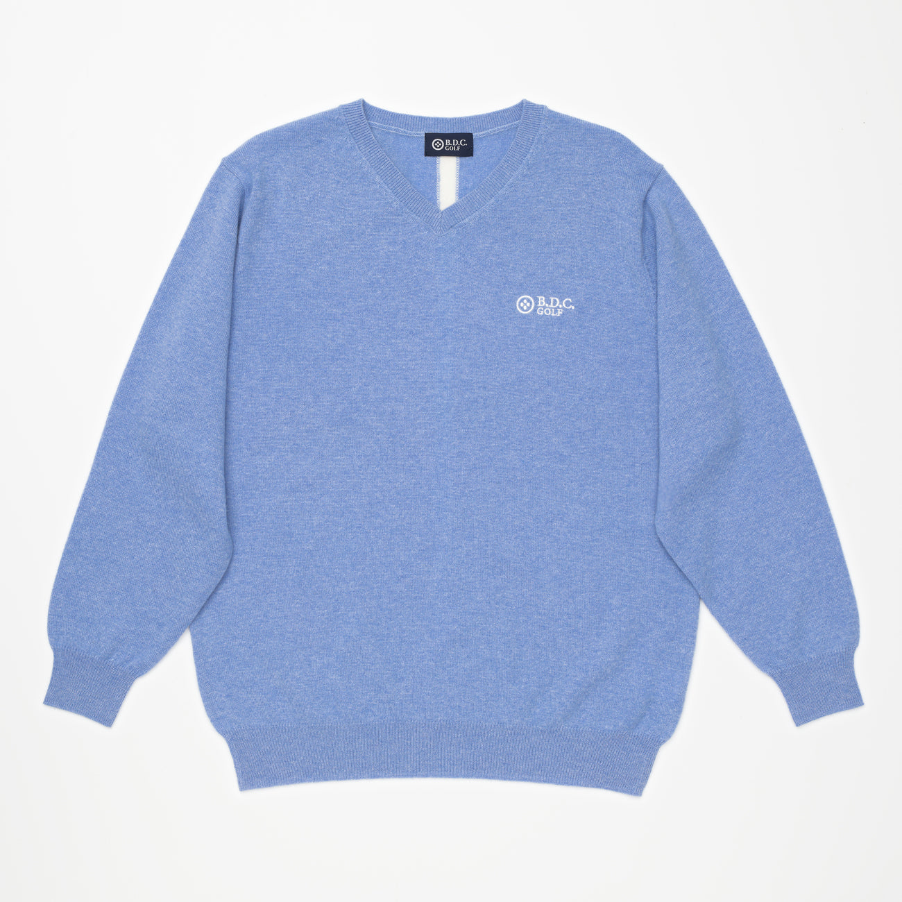 MEN Cashmere V-knit〈カシミヤ製 Vネックニット_サックス〉