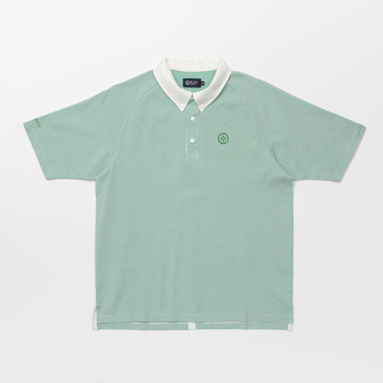 MEN SeerSucker Cleric POLO〈半袖シアサッカークレリックポロ_グリーン〉