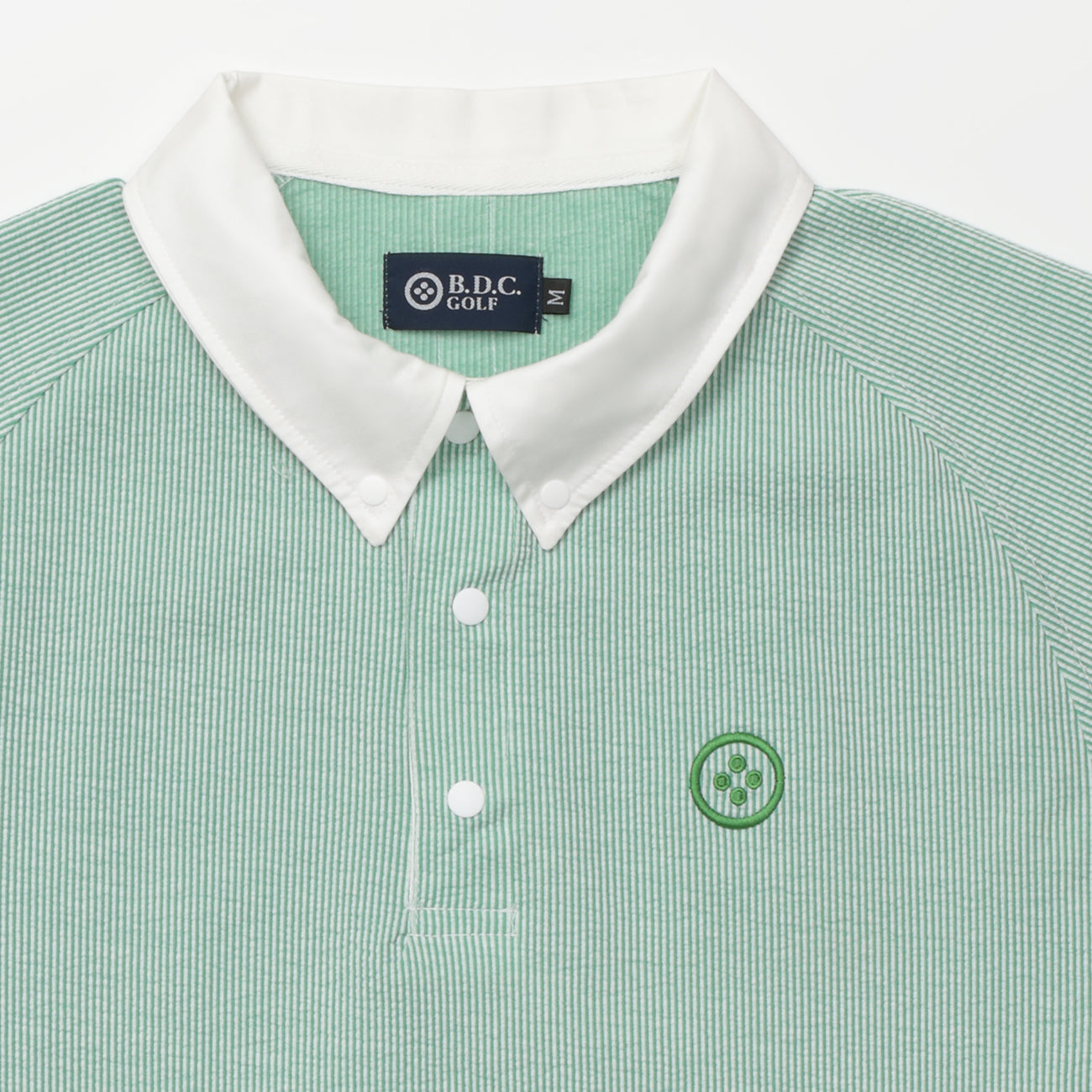 MEN SeerSucker Cleric POLO〈半袖シアサッカークレリックポロ_グリーン〉