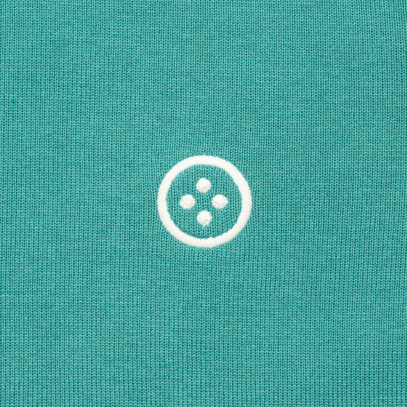 WOMEN  BASIC COTTON SILK CREW-KNIT 002〈コットン+シルク クルーネックニット_ターコイズ〉