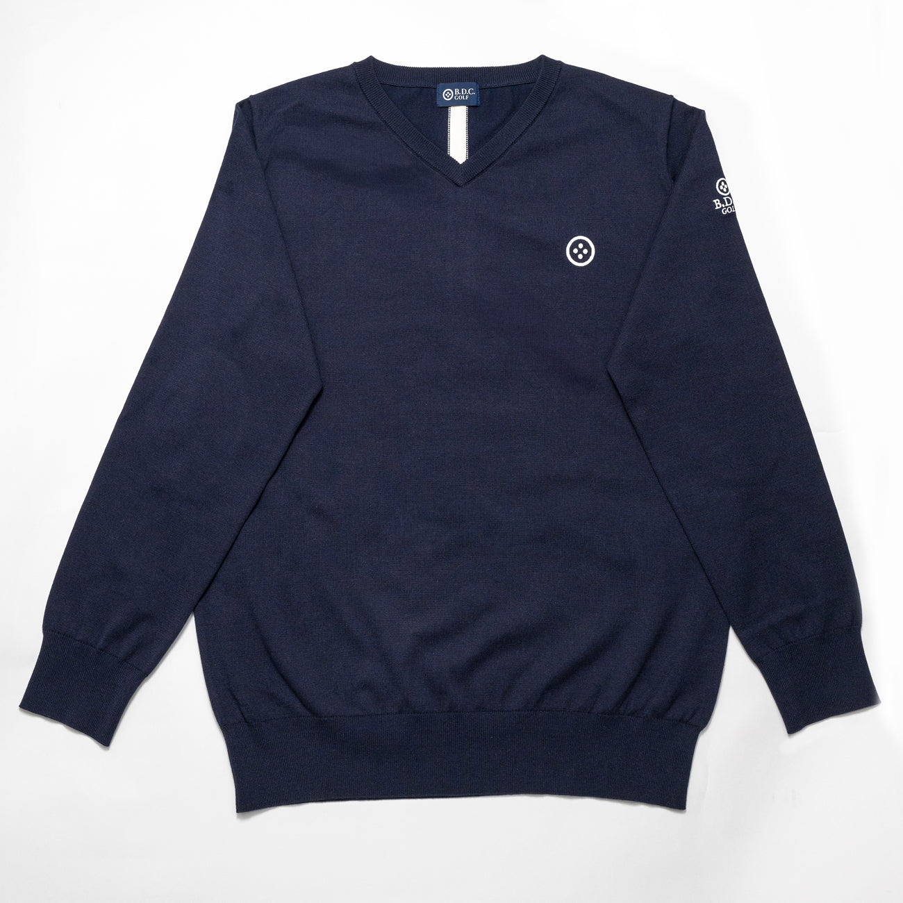 MEN  BASIC cotton_silk V-knit 002〈コットン+シルク  Vネックニット_ネイビー〉