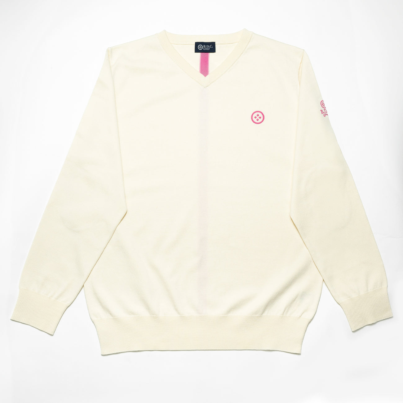 MEN  BASIC cotton_silk V-knit 002〈コットン+シルク  Vネックニット_ホワイト〉