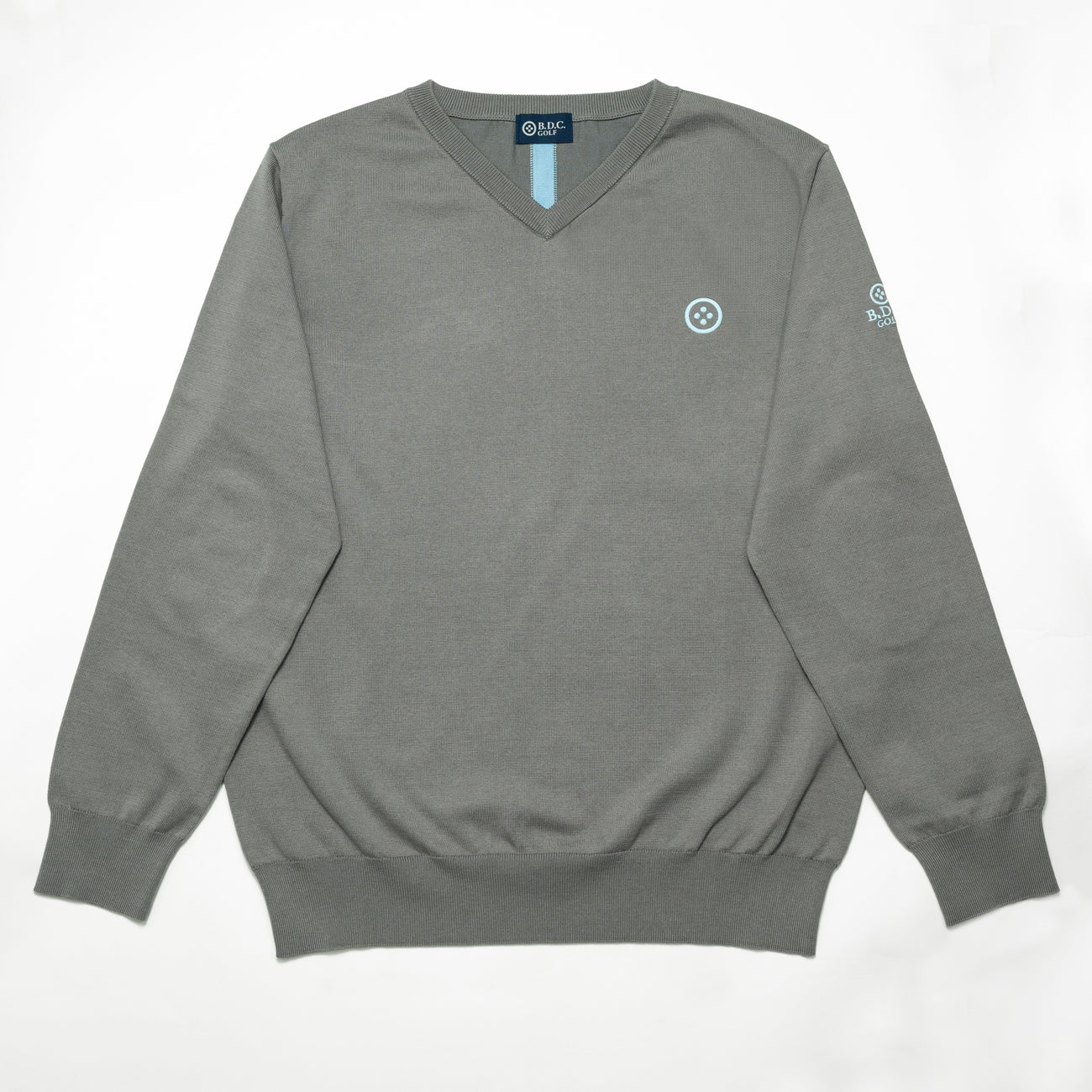 MEN  BASIC cotton_silk V-knit 002〈コットン+シルク  Vネックニット_グレー〉