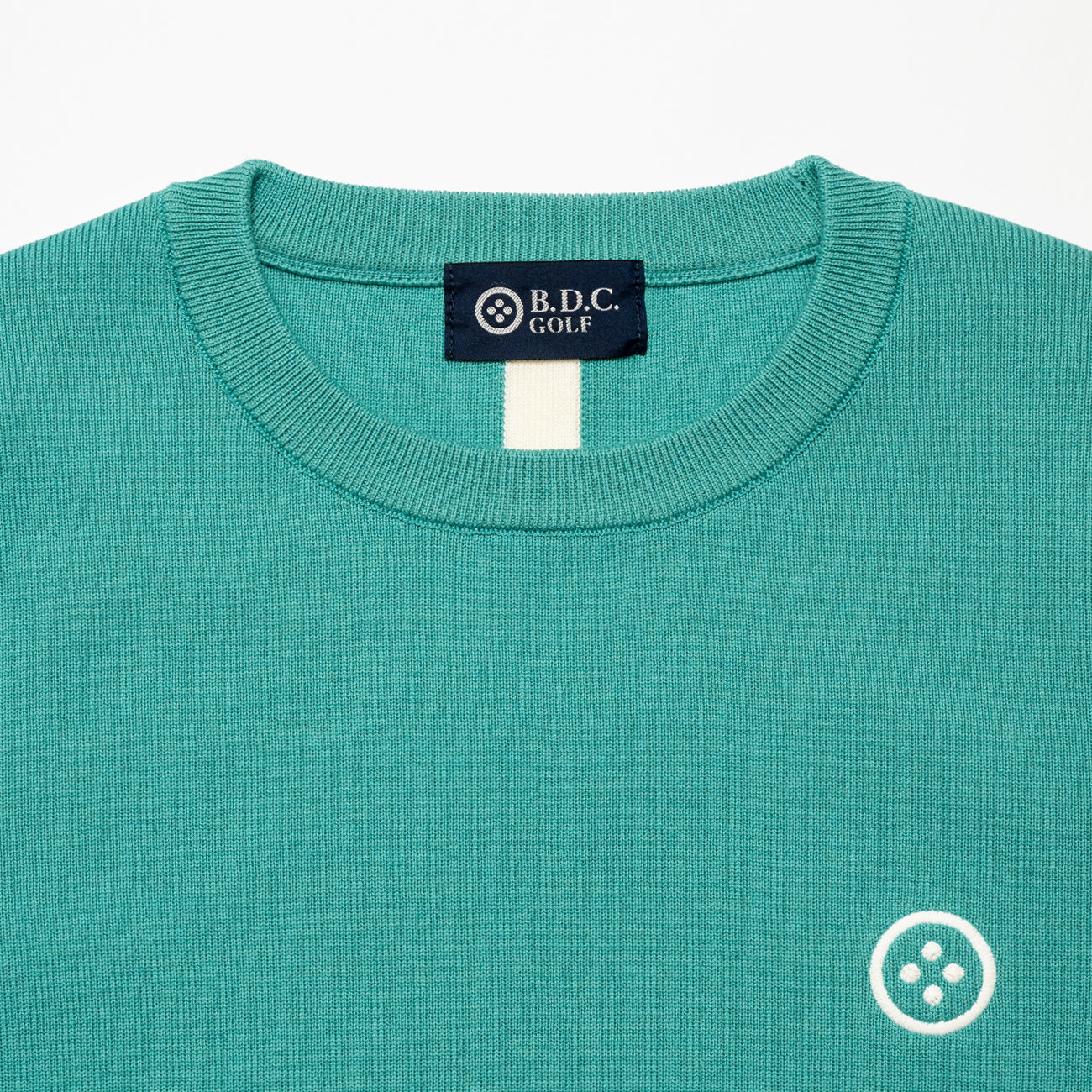 WOMEN  BASIC COTTON SILK CREW-KNIT 002〈コットン+シルク クルーネックニット_ターコイズ〉