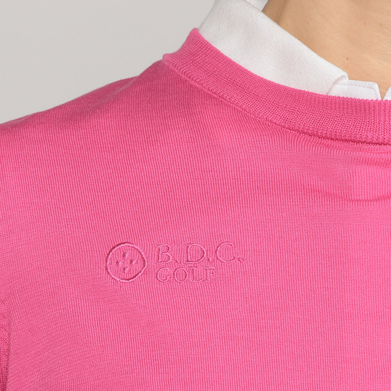 WOMEN CREW-NECK SILK KNIT〈クルーネックニット_ピンク〉ゴルフ